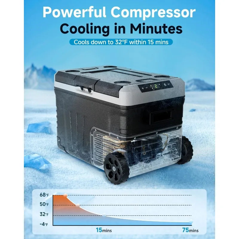 Portable 12V Refrigerator - 37 Quart(35L) Electric Cooler w/12/24V DC&110V AC