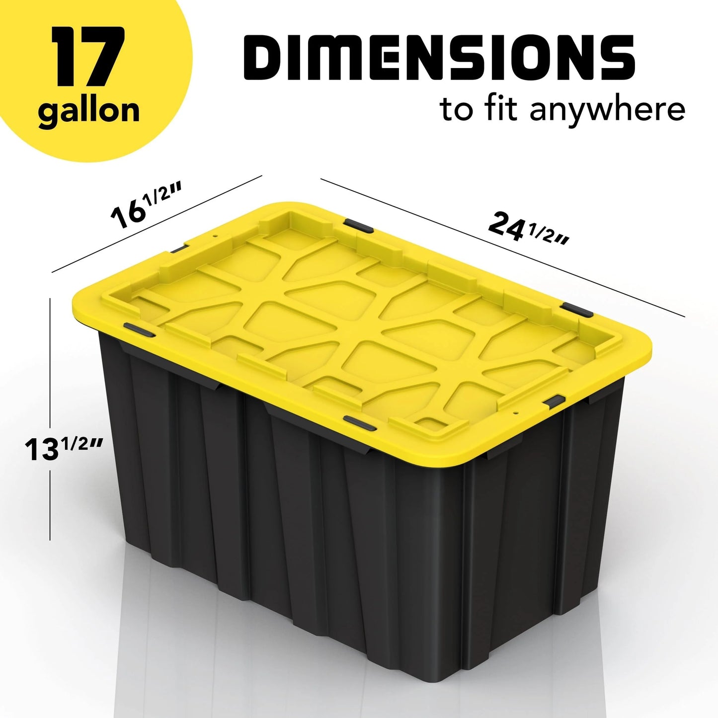 4pcs 17 Gallon Plastic Storage Bin Tote Organizing Container with Ultra Durable Secure Latching Lids