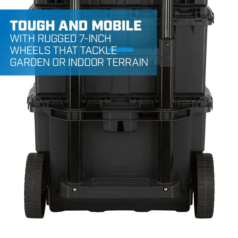 HART 7 Parts Modular Organization Storage Large Tool Box Portable Mobile Toolbox