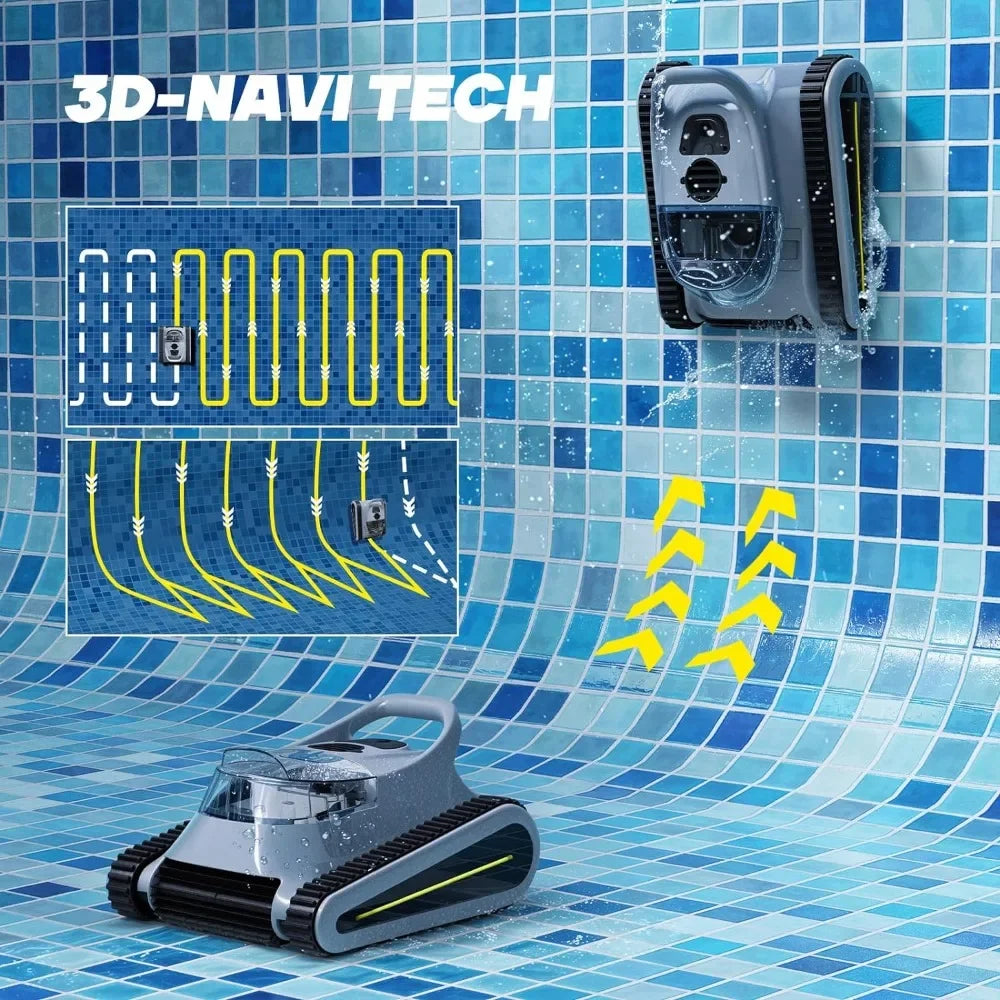 NEW SEAL Cordless Robotic Pool Vacuum Wall-Climbing Automatic Pool Cleaner Suitable for Walls Floors