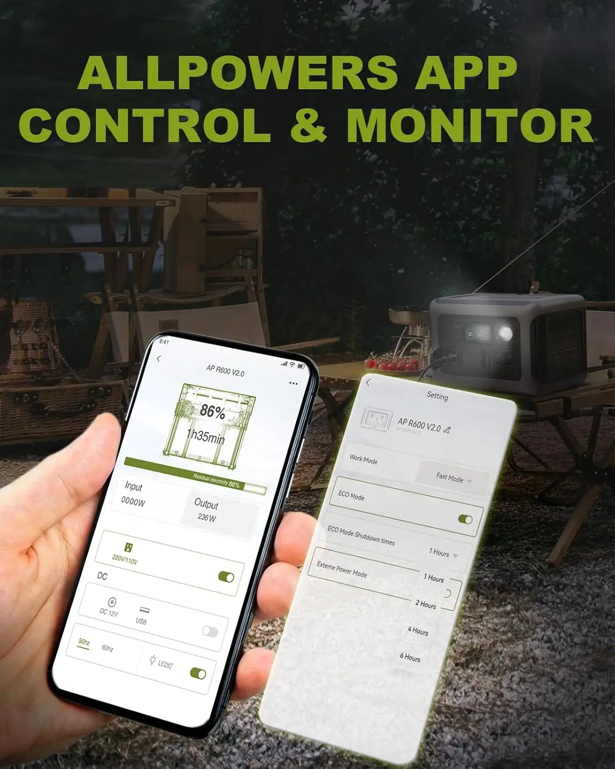 ALLPOWERS Portable Power Station R600, 299Wh LiFeP04 Battery with 2x 600W (1200W Surge) AC Outlets