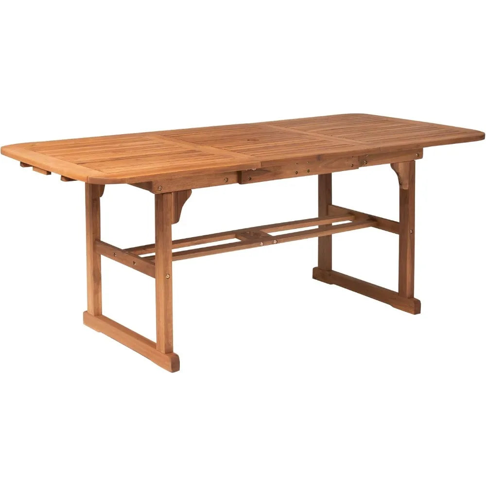 78" Outdoor Table, Modern Solid Acacia Wood Slatted, 6-8 Person, Patio Table