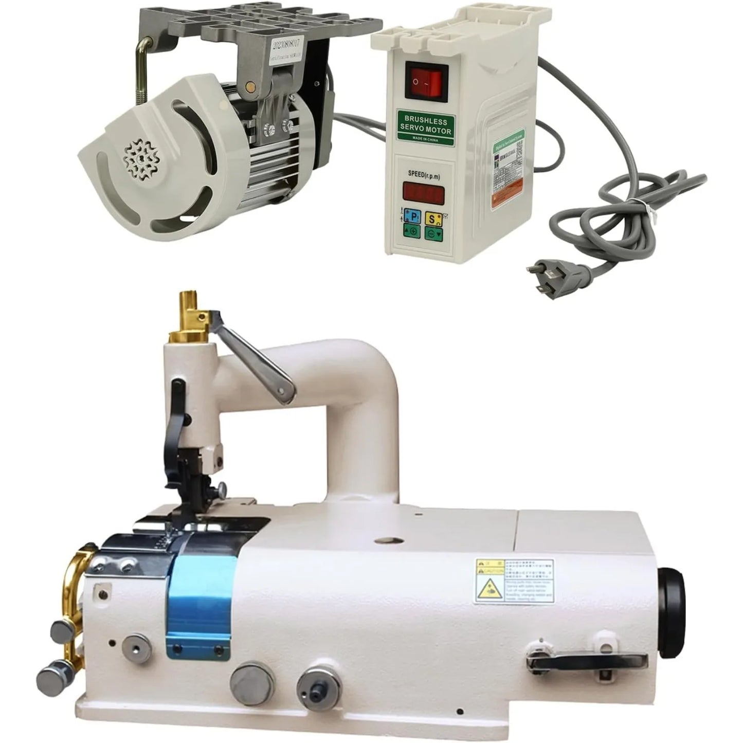 Electric Leather Skiving Machine SM-801+600W Brushless Sewing Machine Servo Motor, Limit Controller