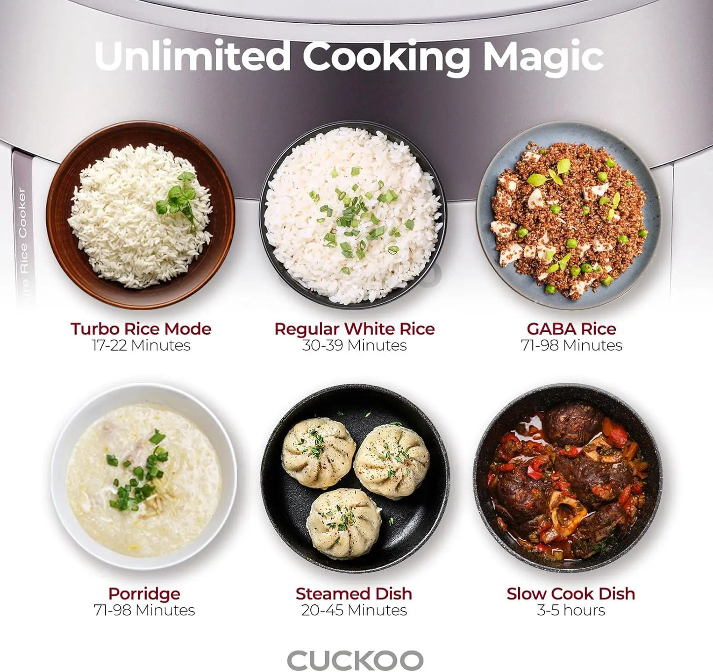 Cuckoo Heating Pressure Cooker & Warmer – 12 Built-in Programs, Glutinous (white), Mixed, Brown, GABA Rice, and More