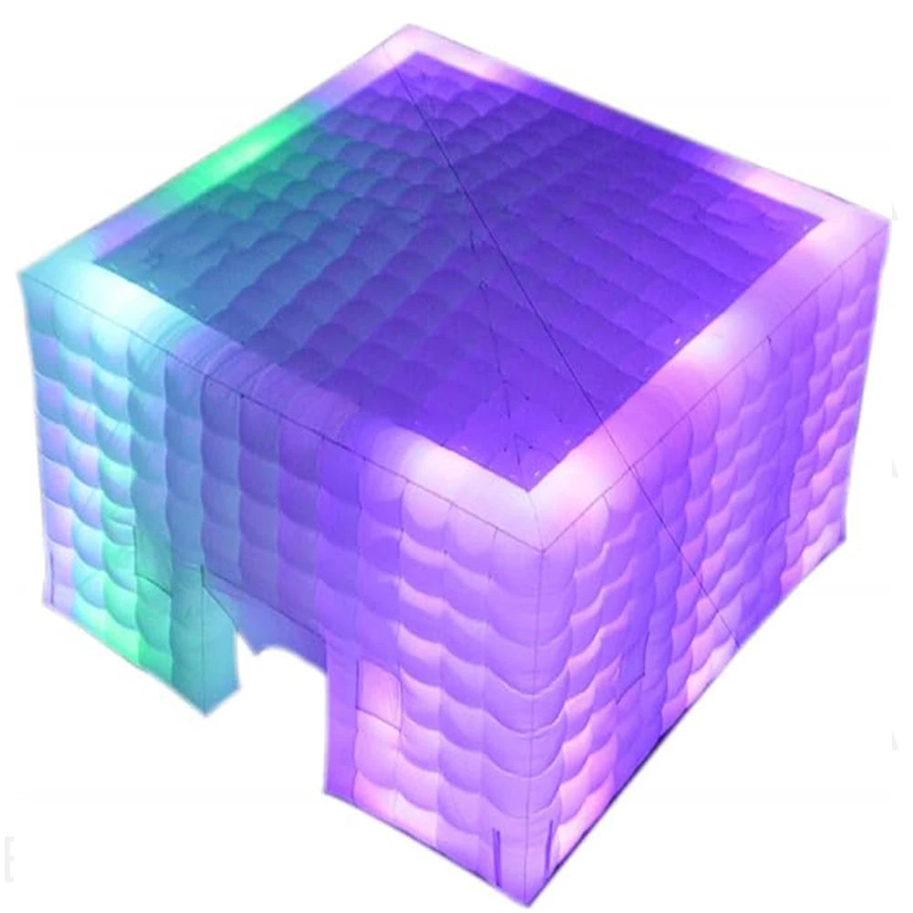 Portable Large LED Inflatable Air Cube Tent House w/Blower Inflatable Lighting Tent/Party Event