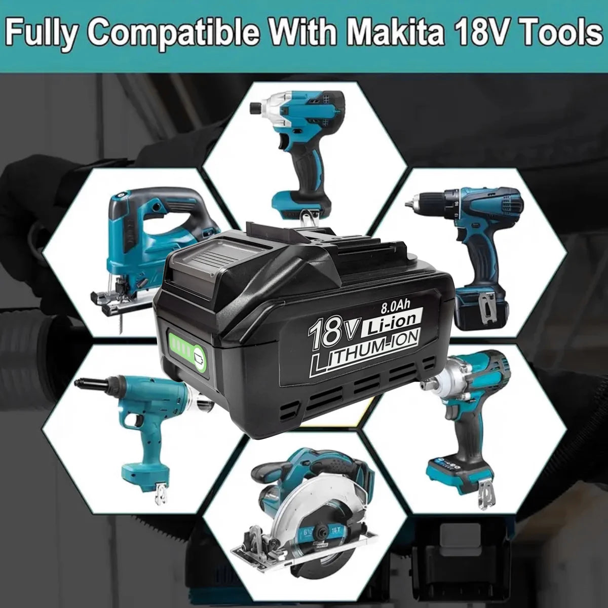 4/2/1pc 8.0Ah BL1860B Makita 18V Compatible w/Makita 18 Volts BL1860 BL1820 1830B 1840B 1850B BL1825