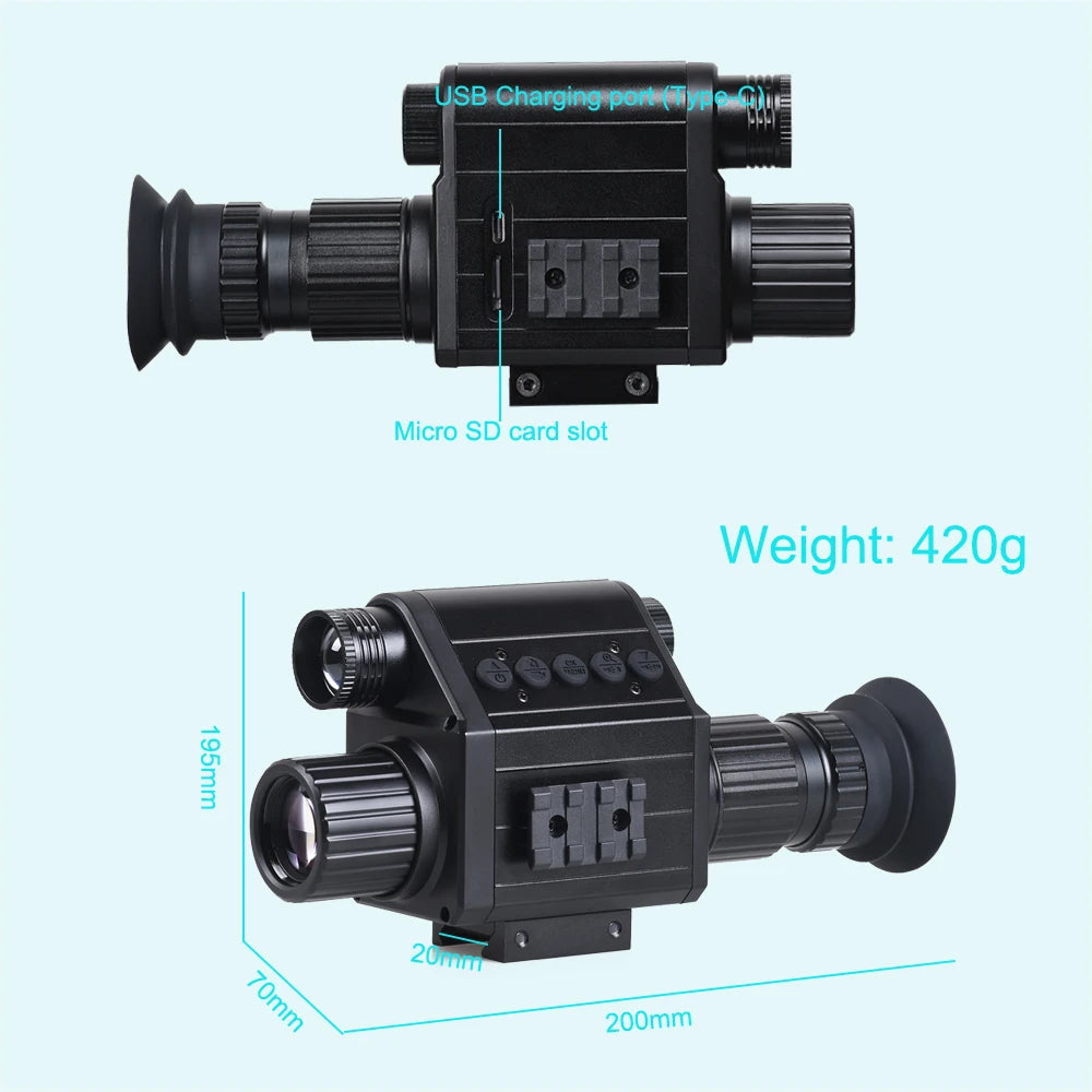 Digital Night Vision Riflescope 940nm IR Scope Sight Monocular 5X Zoom HD 1080P Video Photo 300m
