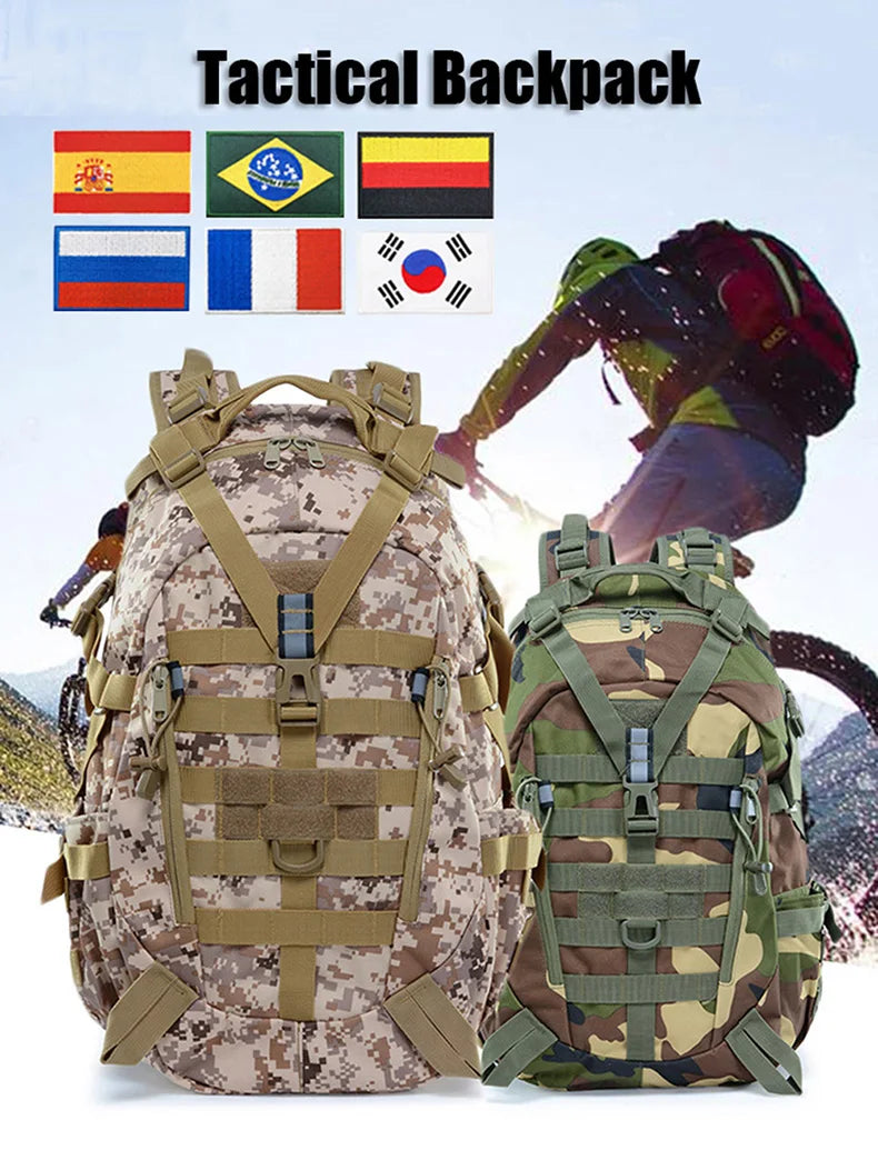 Military Tactical Backpack Men Assault Pack Army Molle Bag 25L 900D Waterproof Hiking Rucksack