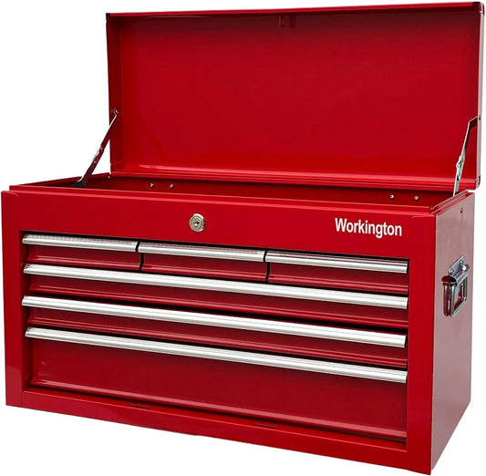 Tool Chest w/6 Drawers, 24" 6-Drawer Tool Chest Cabinet w/Ball Bearing Drawer Slides, Steel