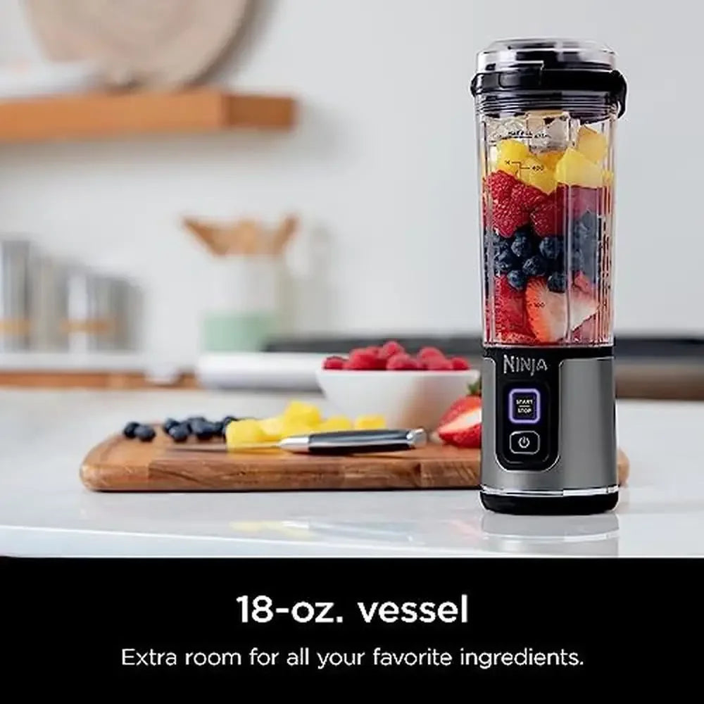 Ninja Portable Cordless 18oz. Blender Shakes & Smoothies BPA Free Leakproof-Lid ,Rechargeable Base