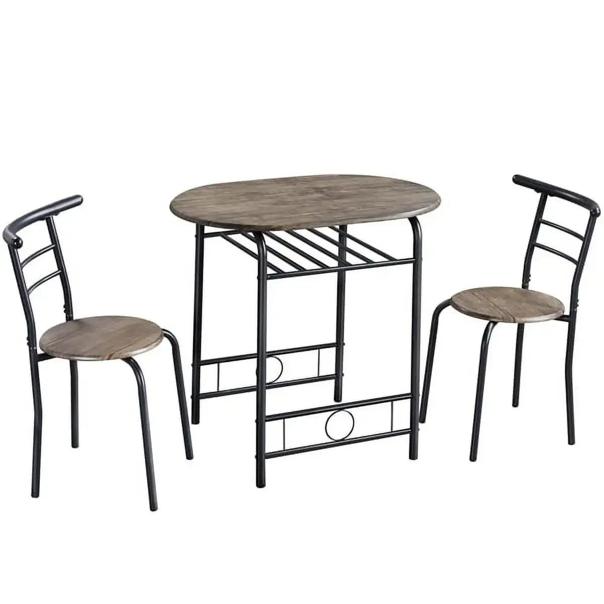 Alden Design Modern Dining Set 3pcs round Table And 2 Chairs Multiple Colors Available