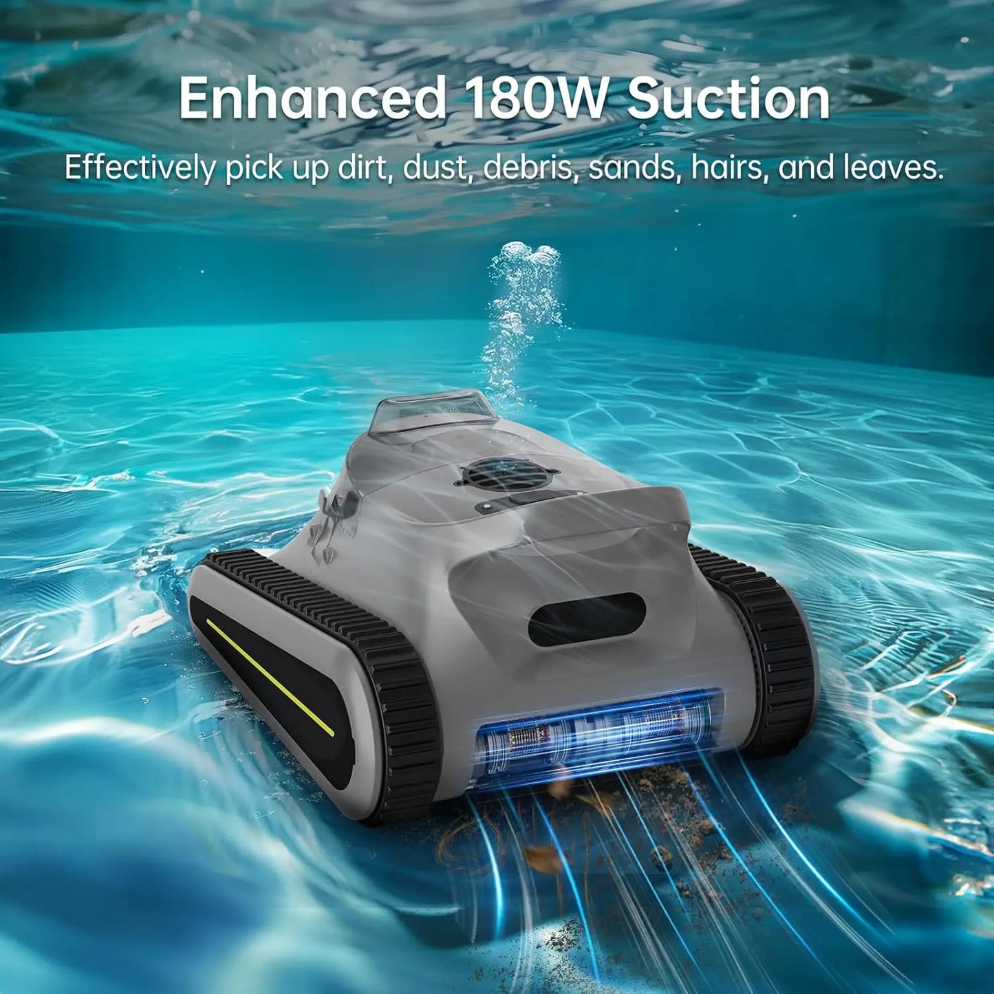 Pool Vacuum Cordless Pool Cleaners/In or Above Ground Pool/Wall Floor Waterline 180W Powerful