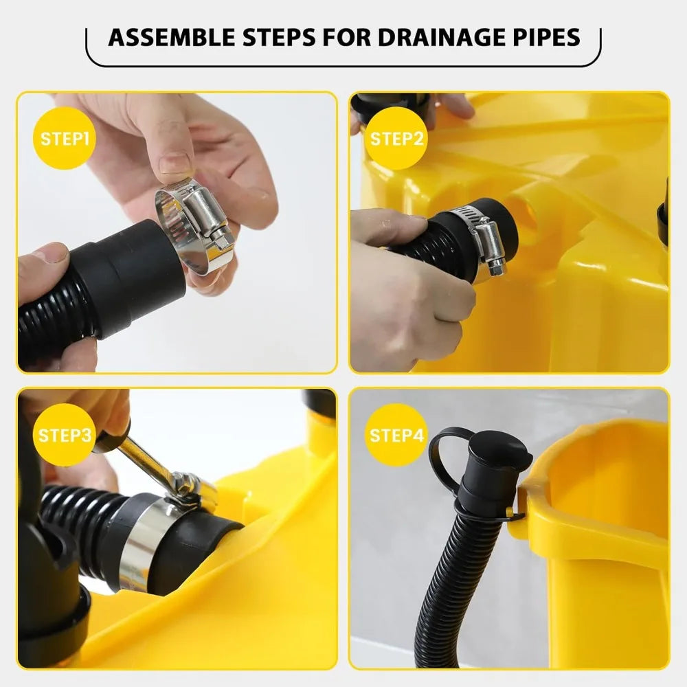 35Qt Commercial Mop Bucket with Side Wringer, Loop-End Mop & Replacement Head Included