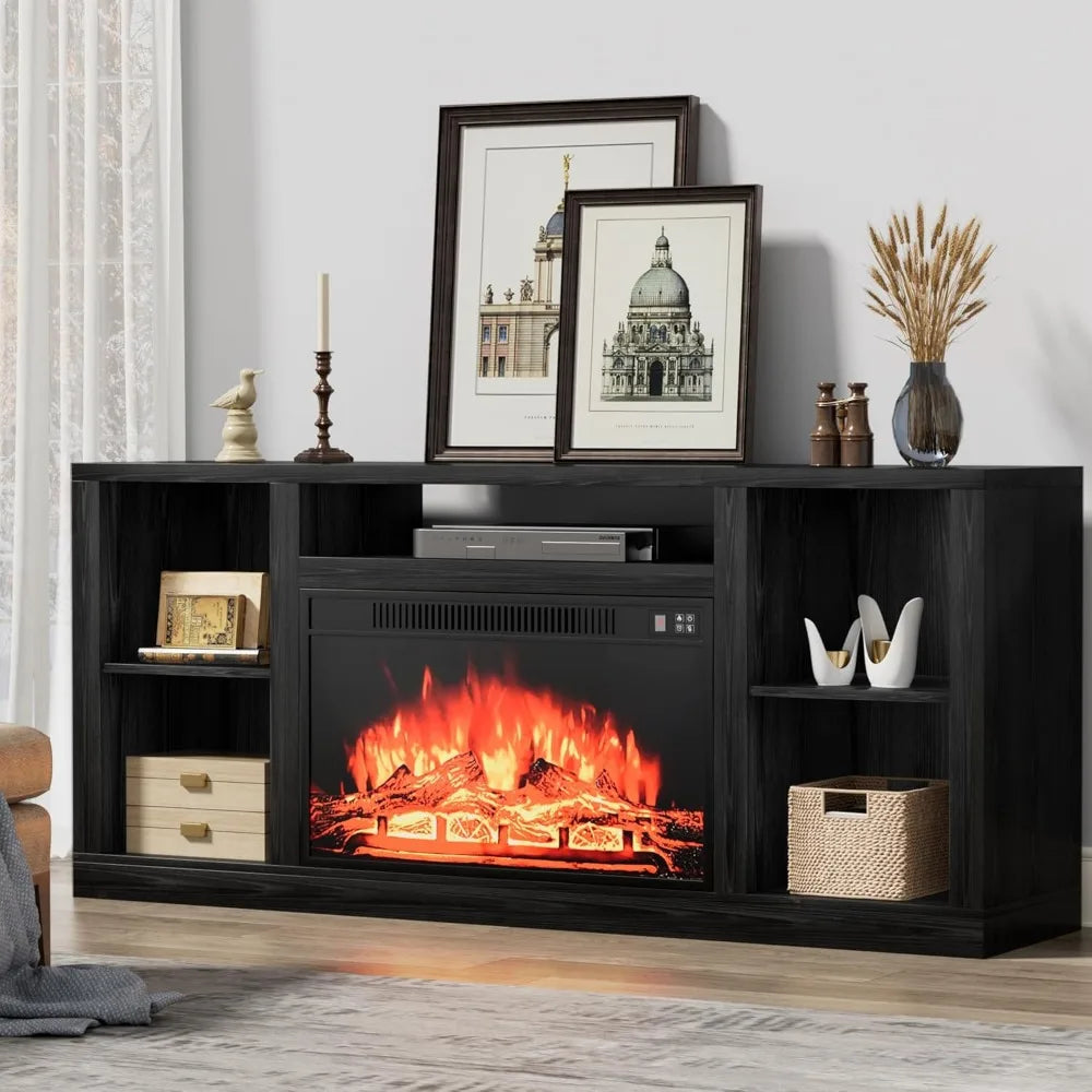 Electric Fireplace TV Stand for Televisions up to 65+ Inch, Media Entertainment Center Console