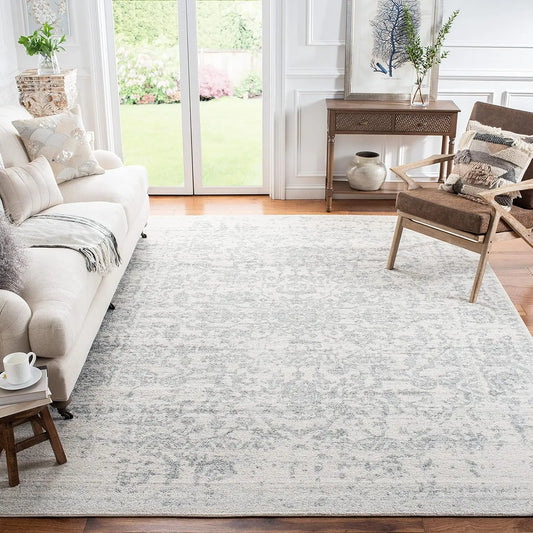 Madison Collection Area Rug - 8' x 10', Silver & Ivory, , Non-Shedding & Easy Care