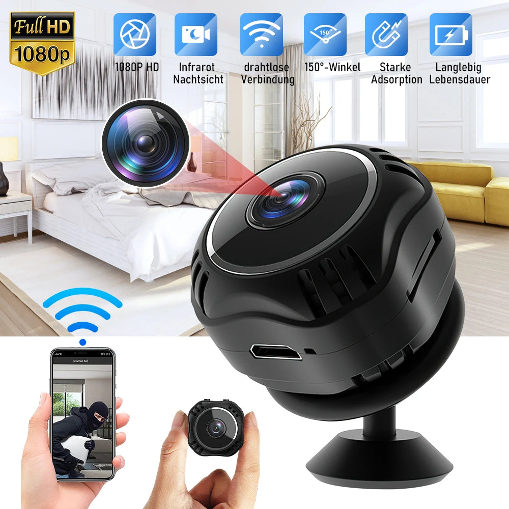 Mini Camera WiFi HD 1080P IP Night Vision Audio Video Camcorder Home Baby Monitor Indoor