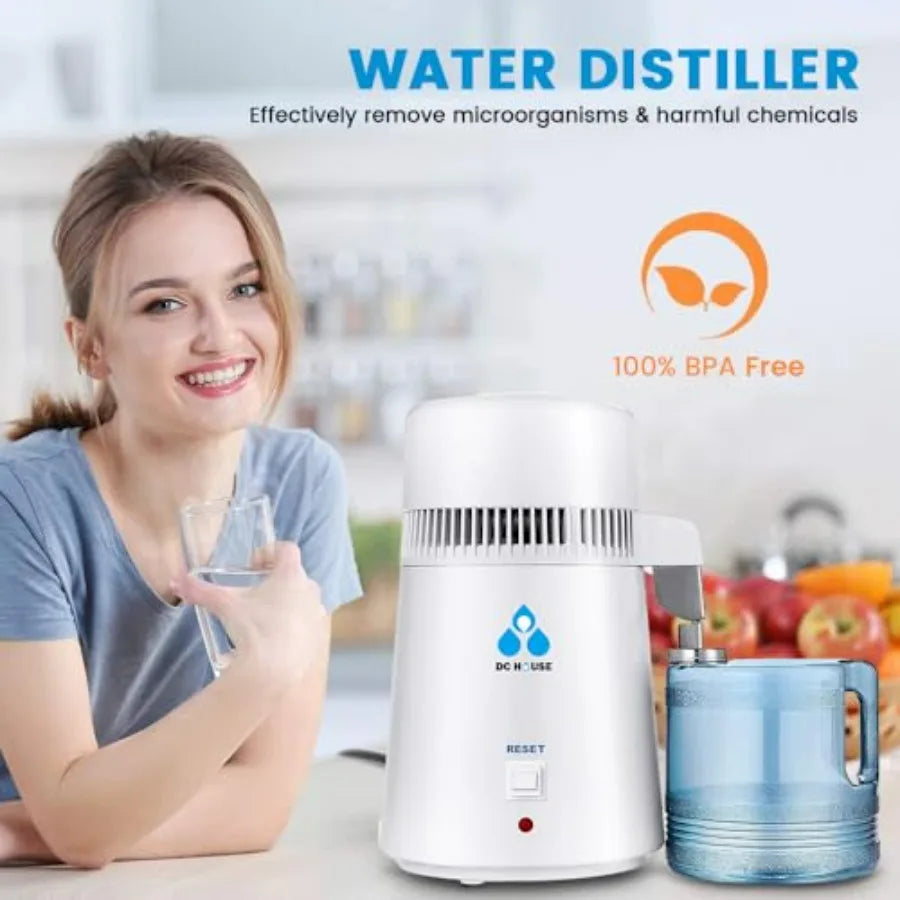 1 Gallon Water Distiller Machine 750W 4L Pure Distilled Water Maker
