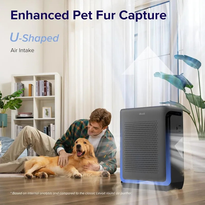 LEVOIT Air Purifiers/ Up to 1800 Ft² /1 Hr w/Washable Filter,Air Quality Monitor,Smart WiFi,Pet Hair