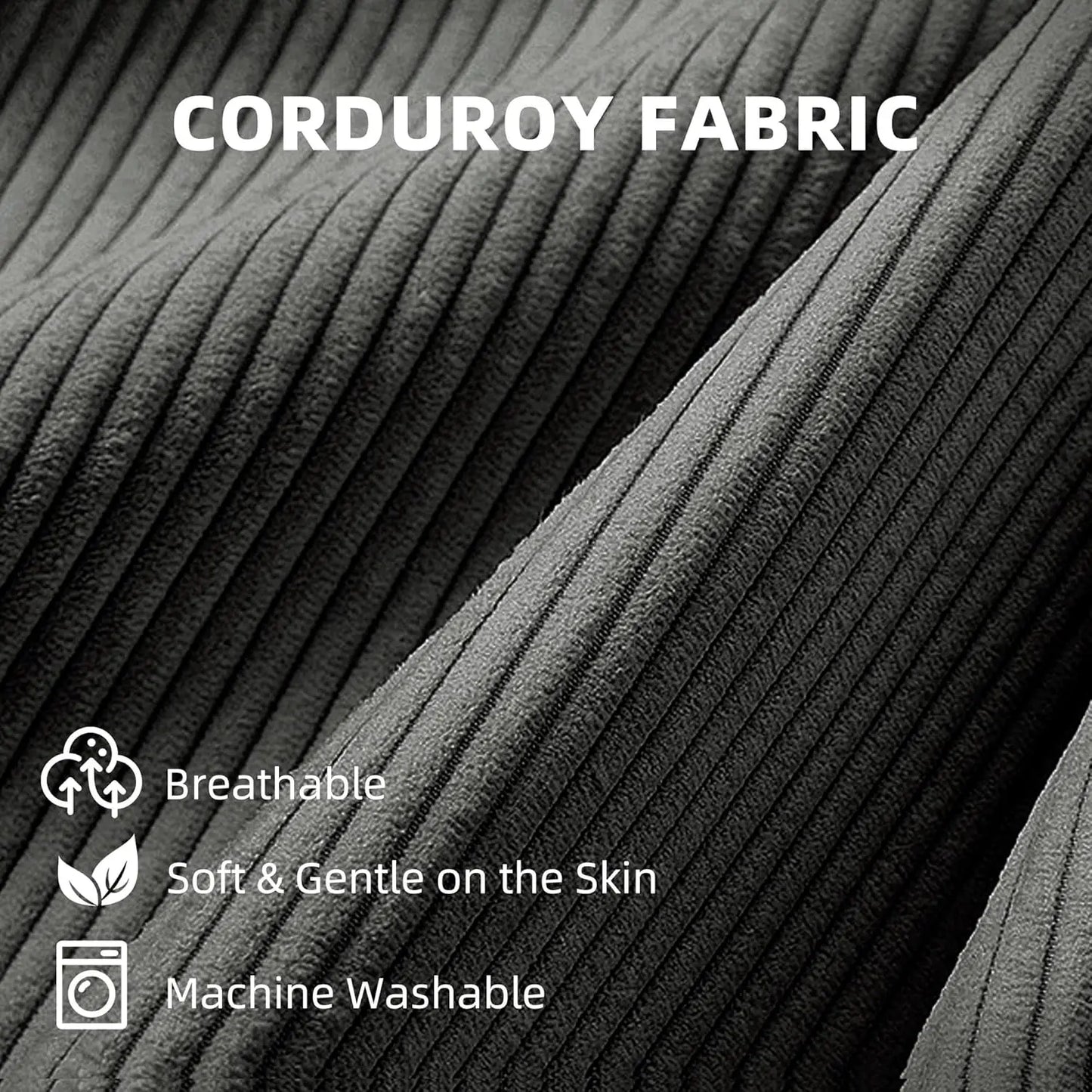 Bean Bag Chairs for Adults, Giant Lazy Floor Sofa with Memory Foam, Comfy Corduroy Fireside Chair