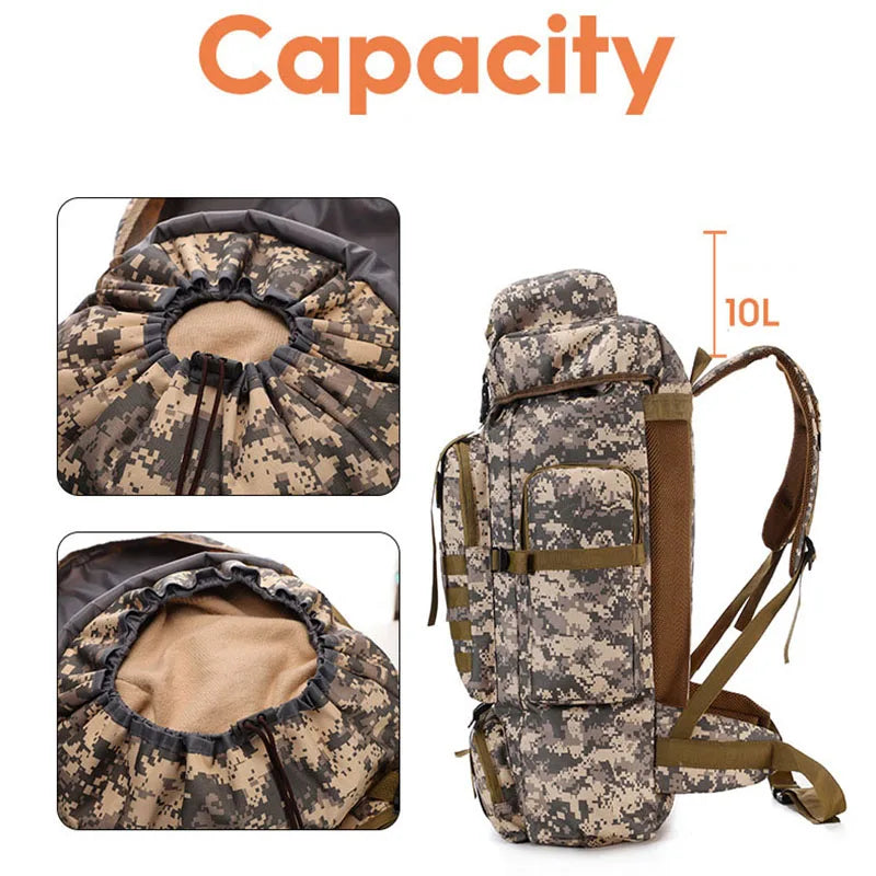 Molle Backpack 80L Tactical Backpack 600D Oxford Cloth Waterproof Bag Outdoor Military Rucksacks