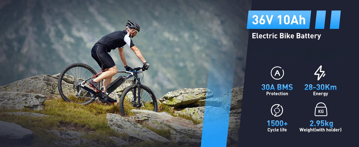 36V 48V Hailong Ebike Battery w/Charger Full Capacity 10Ah 15Ah 20Ah 18650 Lithium Battery Pack