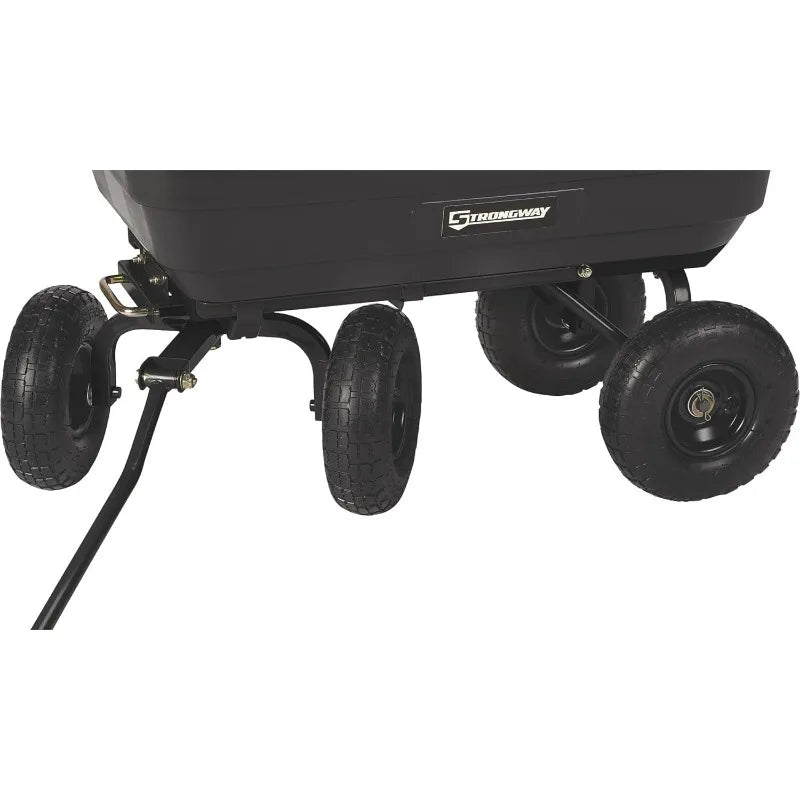 Poly Garden Dump Cart with Quick Release Mechanism, 600 Pound Capacity Yard Cart with 10 Inch Tires