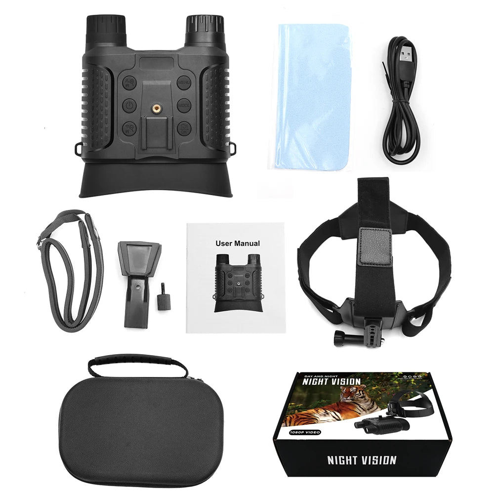NV8160 Night Vision Binoculars for Adults, Head Mounted Tactical Helmet Night Vision Goggles 8X Zoom