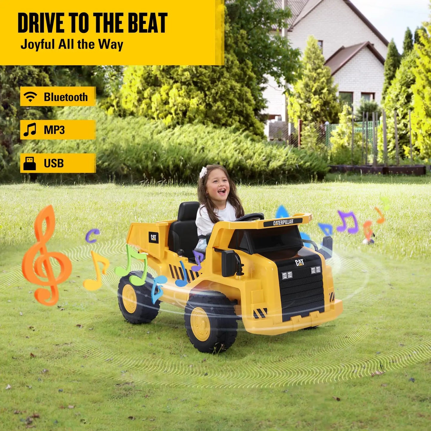 12V Battery Powered Ride on Kids Car Remote Control with Shovel 4 Wheeler Electric