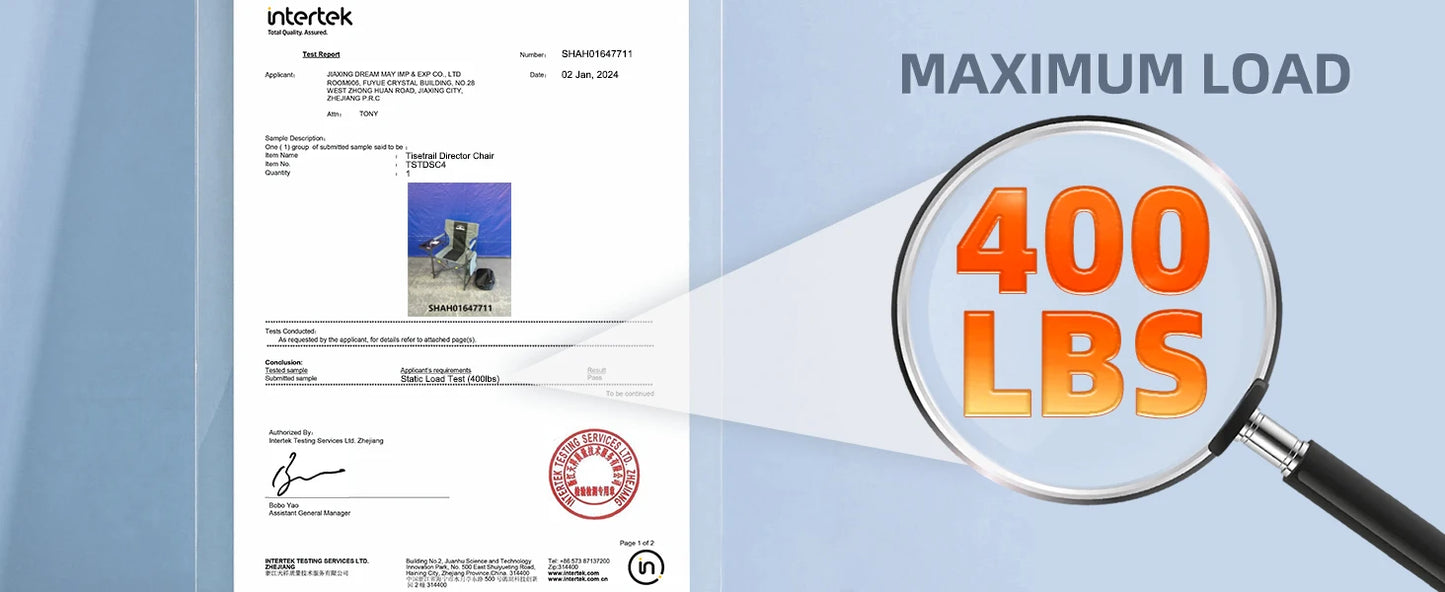 Tisetrail Director Camping Chair with Cooler Bag Camping Directors Chair with Foldable Side Tray