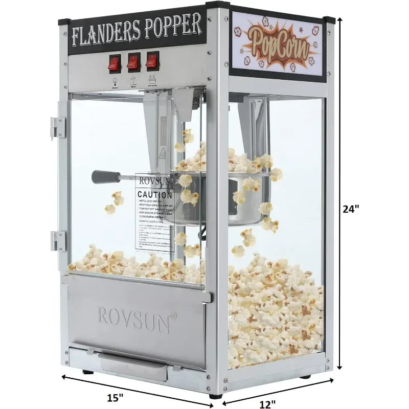 ROVSUN Popcorn Machine with 8/12/16 Ounce Kettle Red/Black Up to 32 Cups, Commercial, Countertop