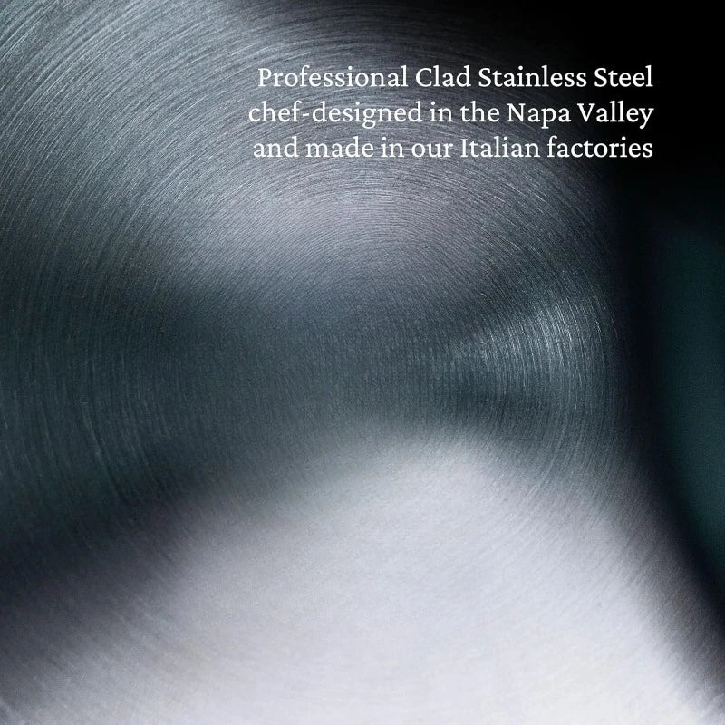 Professional Clad Stainless Steel All-In-One Pan, 5 Quart, with Helper Handle, Induction Compatible