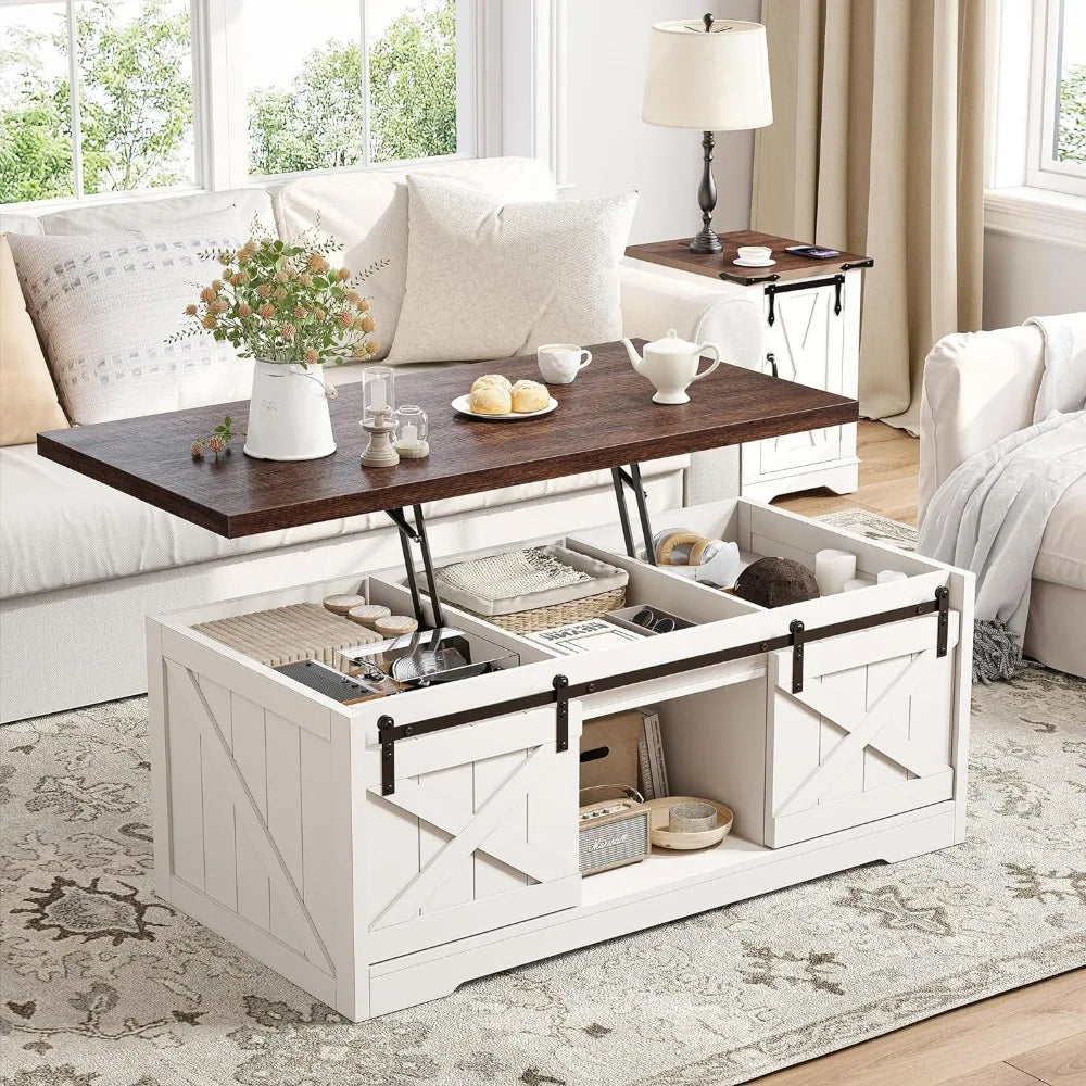 Coffee Table Lift Top Coffee Table w/Storage White or Brown/Lifting Top 48" Lift Coffee Table