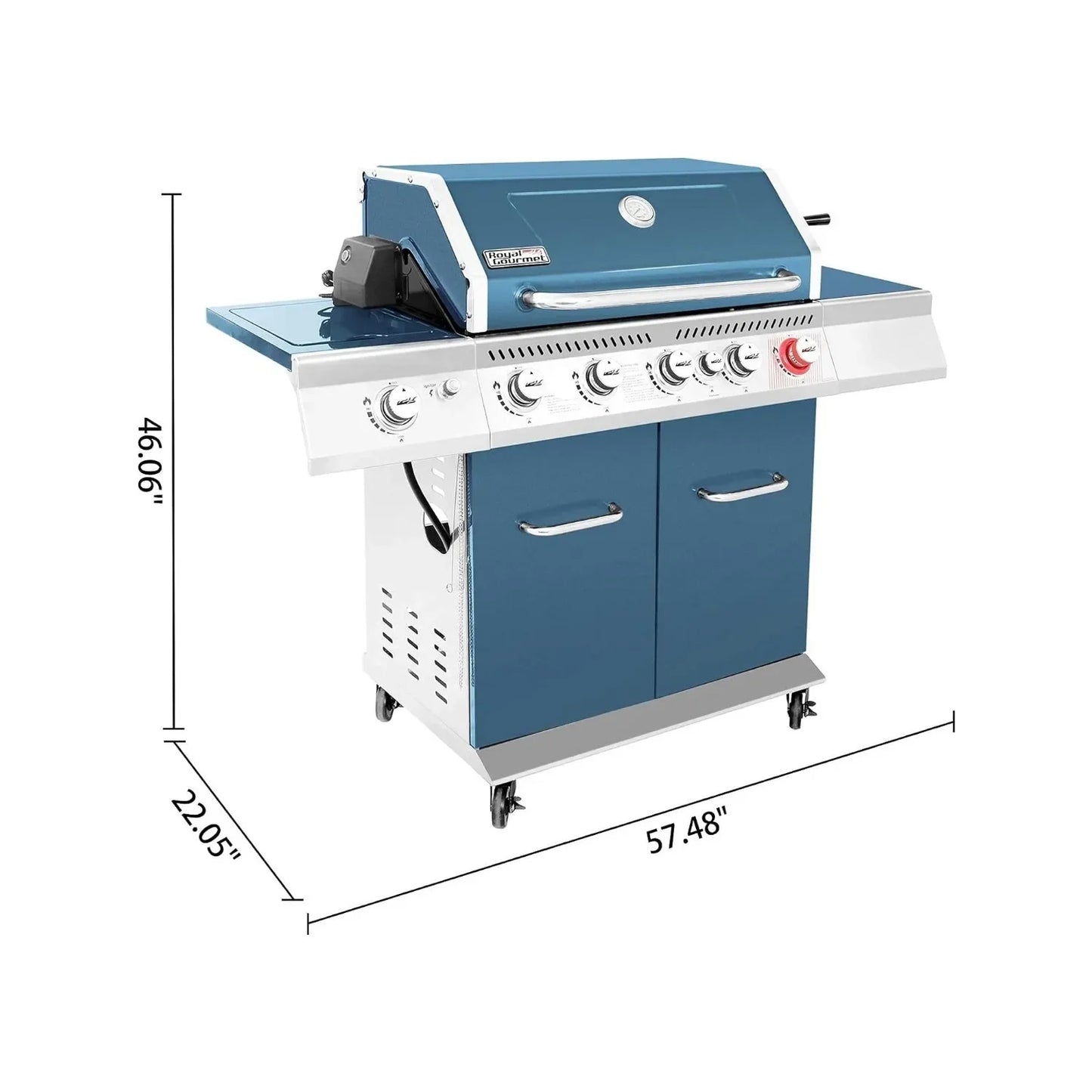 Royal Gourmet GA5403B 5-Burner BBQ Cabinet Style Propane Gas Grill, Sear Burner, Rear Burner & Side Burner, 74,000 BTU