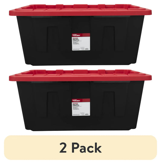 (2 pack) Hyper Tough Extra Large Storage Bin, 40 Gallon Plastic Storage Container with Snap-On Lid