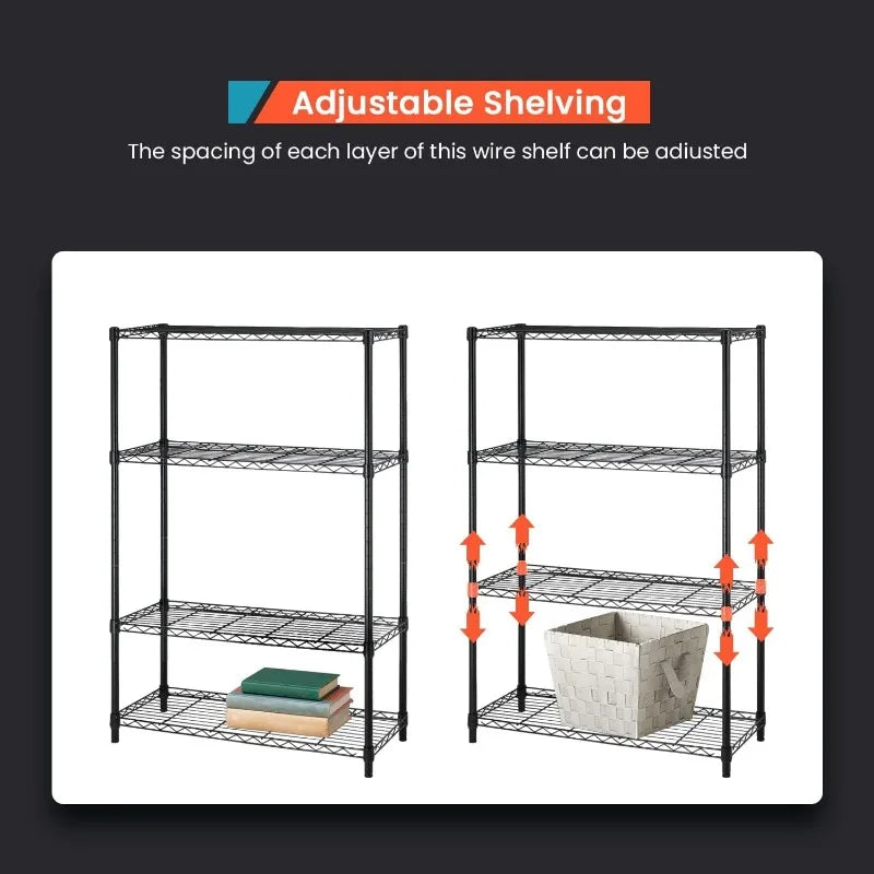 Storage Shelves 2100Lbs Capacity, 6-Shelf on Casters 48" L×18" W×72" H Commercial Wire Shelving Unit