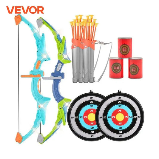 VEVOR Bow & Arrow LED Light Up Archery Set 10/20 Suction Cup Arrow Target & Quiver Kids Ages 4-12