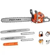 PROYAMA 62CC 2-Cycle Gas Powered Chainsaw, 22 Inch 18 Inch Handheld Cordless Petrol Chain Saw