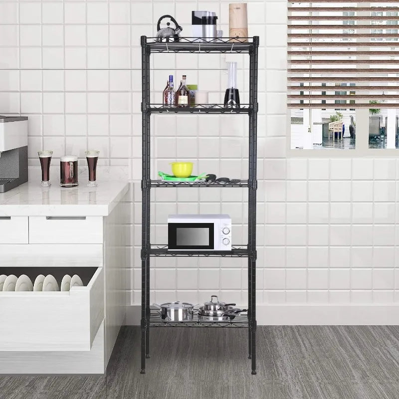 Storage Shelves 2100Lbs Capacity, 6-Shelf on Casters 48" L×18" W×72" H Commercial Wire Shelving Unit