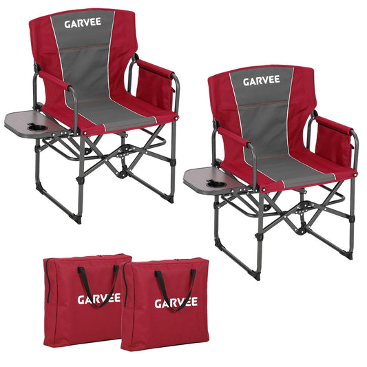 1 Pack / 2 Pack Oversized Heavy Duty Folding Directors Chair for Adults, 400 Lbs Capacity