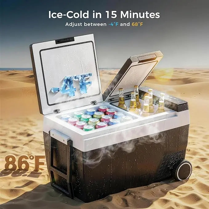 12 Volt Refrigerator 45QT(42L), Dual-Zone Car Fridge Freezer, -4°F to 68°F Electric Cooler w/APP
