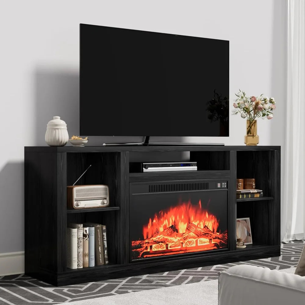 Electric Fireplace TV Stand for Televisions up to 65+ Inch, Media Entertainment Center Console