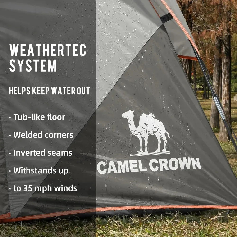 CAMEL CROWN Tent 3/4/5/6 Person Tent Waterproof Easy Setup Backpacking Tents / Floor Mats