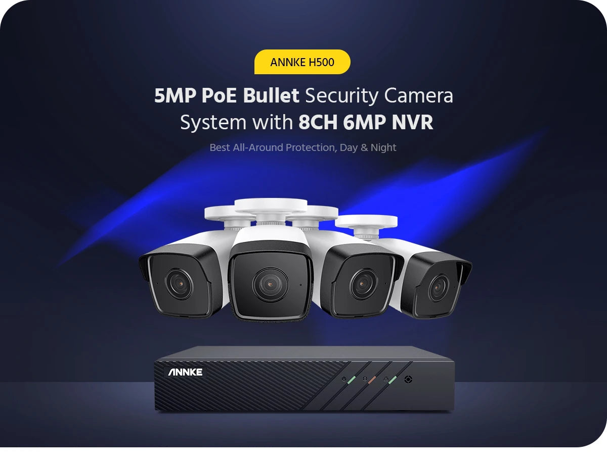 ANNKE 5MP H.265+ Super HD PoE Network Video Security System 4pcs Waterproof Outdoor POE IP Cameras