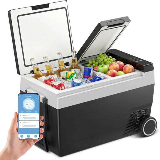 12 Volt Refrigerator 45QT(42L), Dual-Zone Car Fridge Freezer, -4°F to 68°F Electric Cooler w/APP