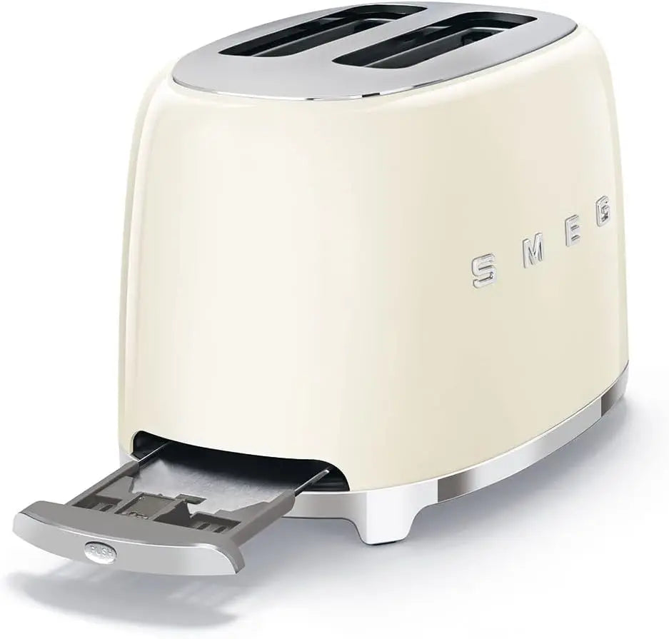 Slice Toaster with 6 Presets and Defrost Function and Removable Crumb Tray (Cream)