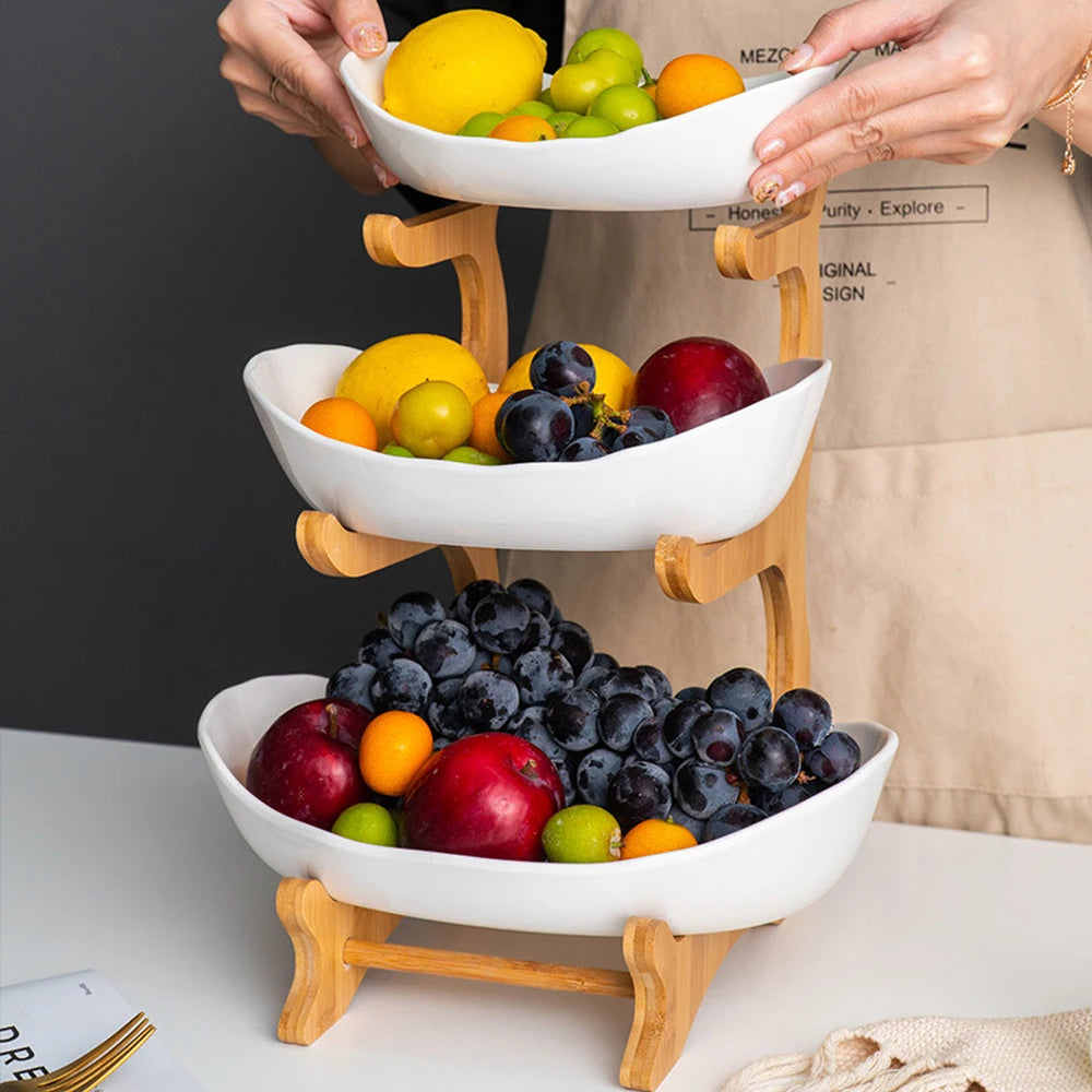 3 Layer Fruit Plate Home Plastic Snack Dish Creative Modern Dried Fruit Basket Candy Dish