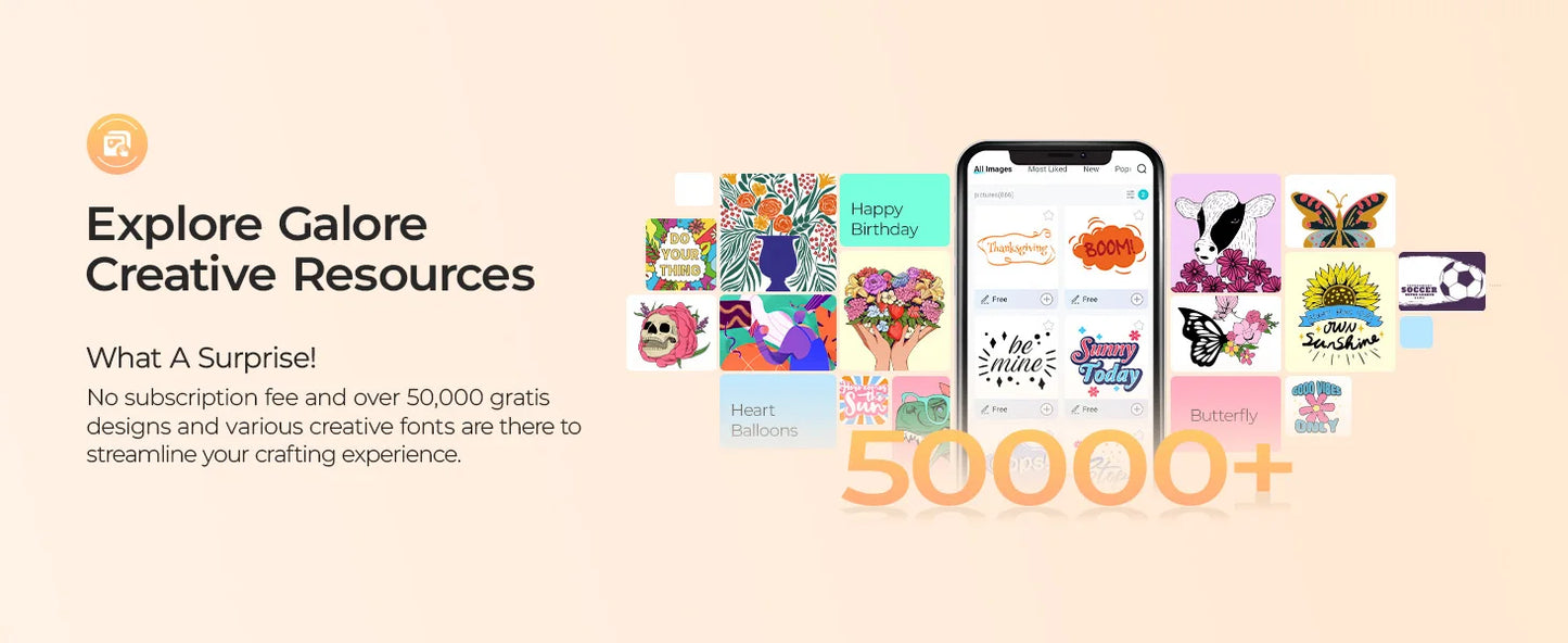 LOKLiK Vinyl Cutter Machine/Create Customized Cards Smart Cutting Machine w/iOS Android Windows Mac