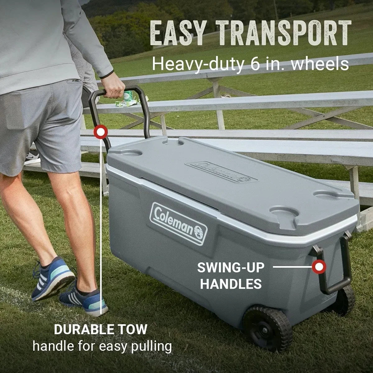 316 Series Insulated Portable Cooler w/ Heavy Duty Wheels,  with 100+ Can Capacity 100qt COLEMAN