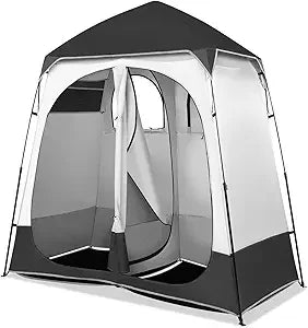 Vingli 2-Room Shower Tent: 7.5ft Pop-Up Shelter with Carry Bag, Ideal for Portable Toilets