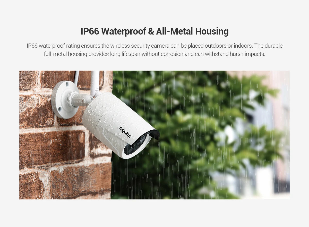 SANNCE 8CH 3MP WiFi NVR 8PCS 2.0MP IR Outdoor Weatherproof CCTV Wireless IP Camera Security Video